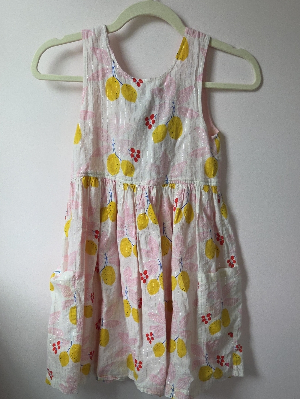Pink Chicken Lemon Print Dress